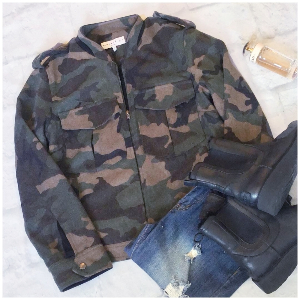 LAST ONE! Current Air Anthro Military Chic Camo Jacket Coat - Picture 2 of 8